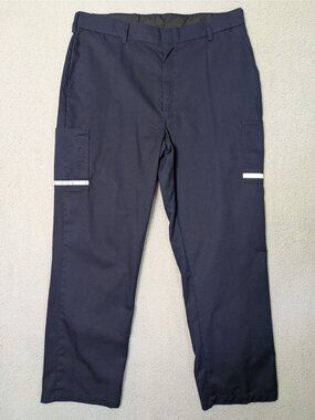 Stan Herman 40Rx34 Reflective Cargo Utility Pants Blue Uniform Workwear